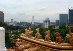 Thean Hou Temple overlooking Light Rail in distance
