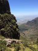 Looking back at our path up Table Mountain